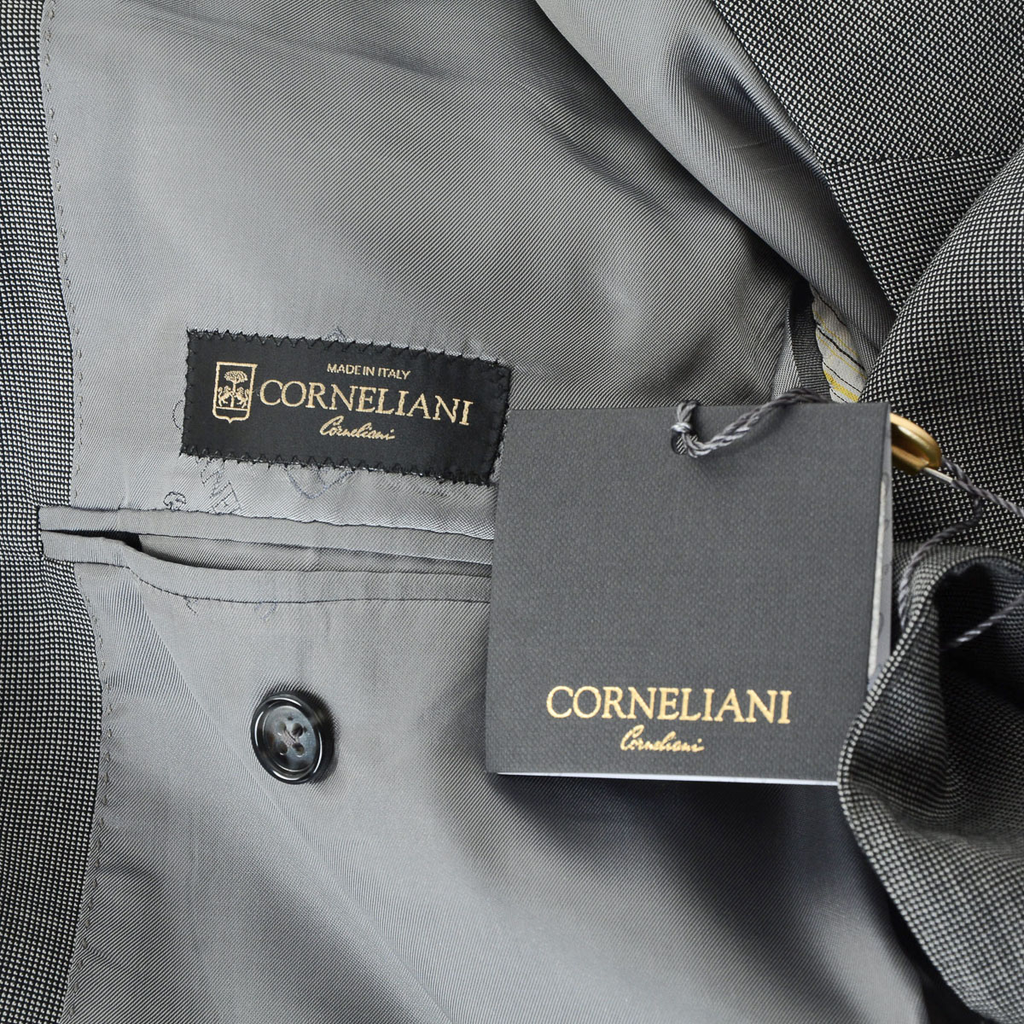 Corneliani Mens Suit Long Sleeves Grey Super 110's