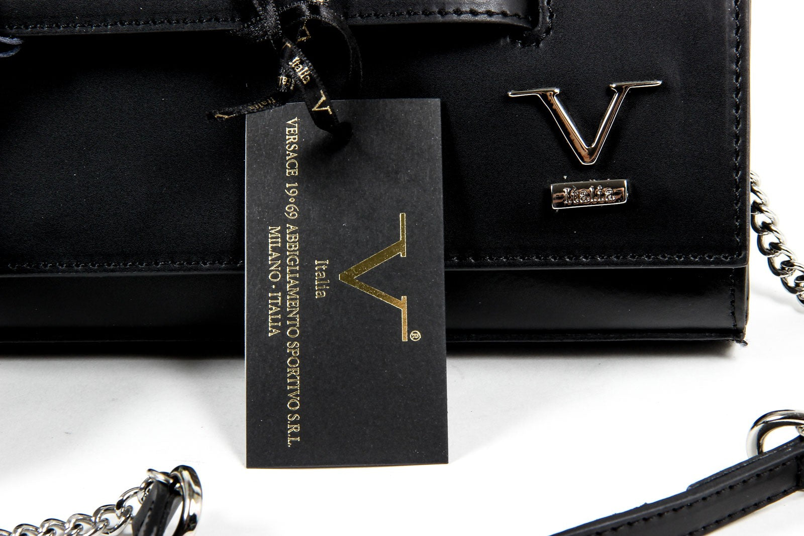 Bolso de mano para mujer V 1969 Italia V015-S RUGA NERO