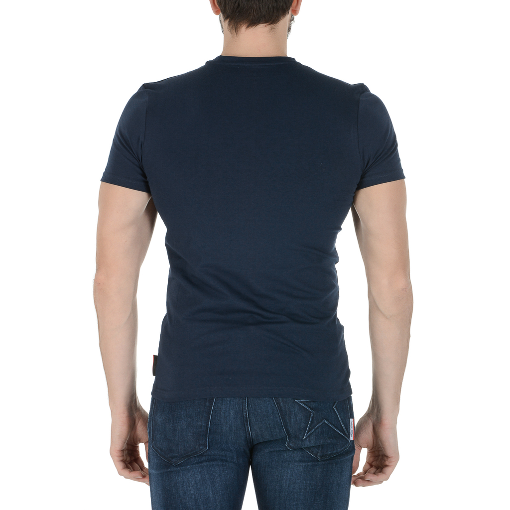 Camiseta Andrew Charles para hombre, manga corta, cuello redondo, azul, KEITA