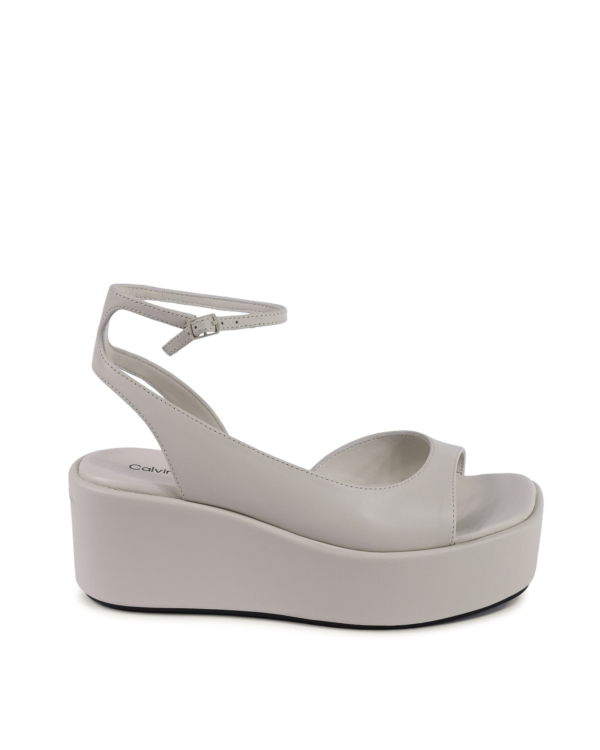 Calvin Klein - Sandalias de cuña para mujer, color beige, HW0HW01950ACG