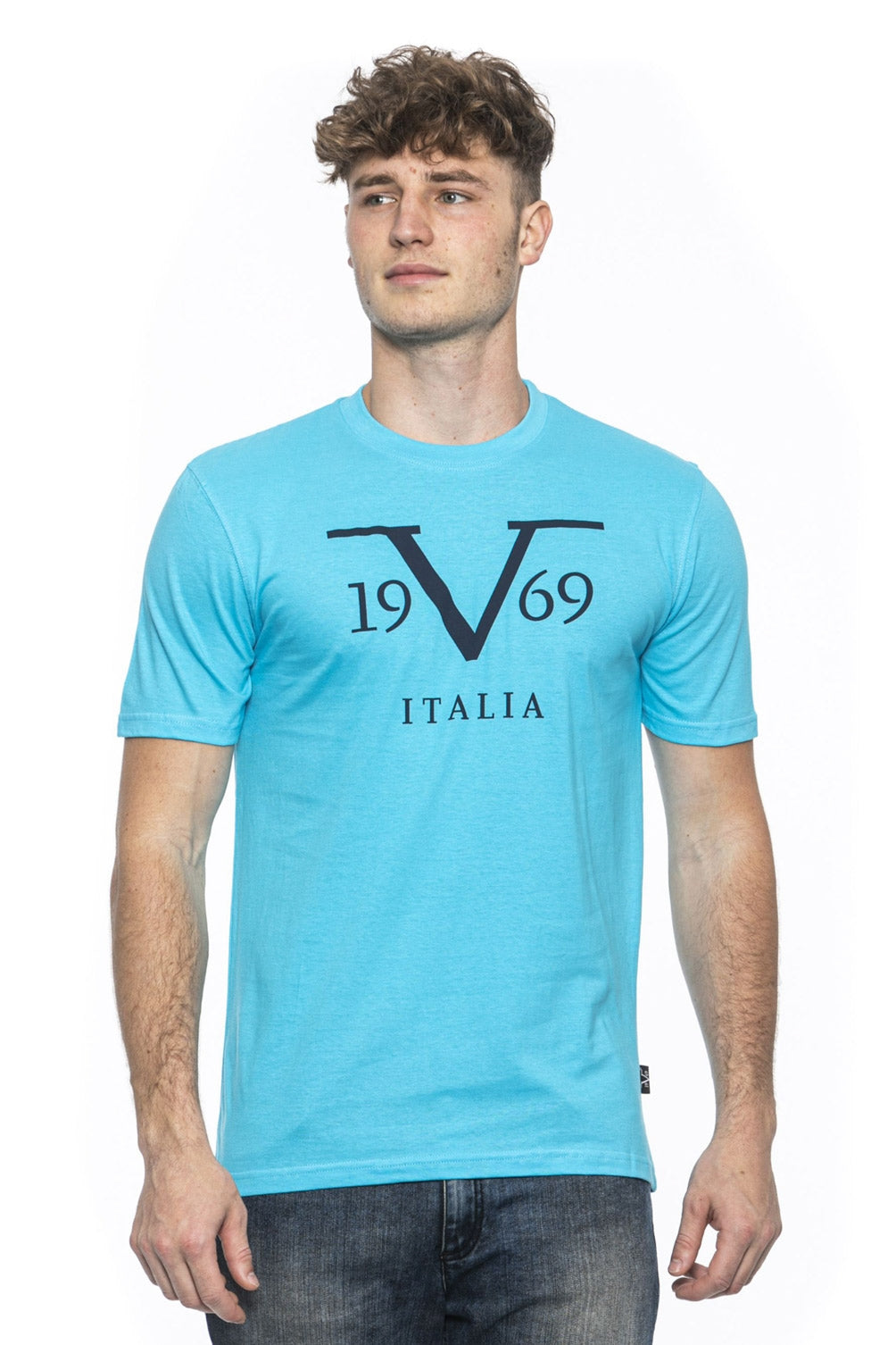 19V69 Italia Camiseta para hombre Azul claro RAYAN TURQUESA