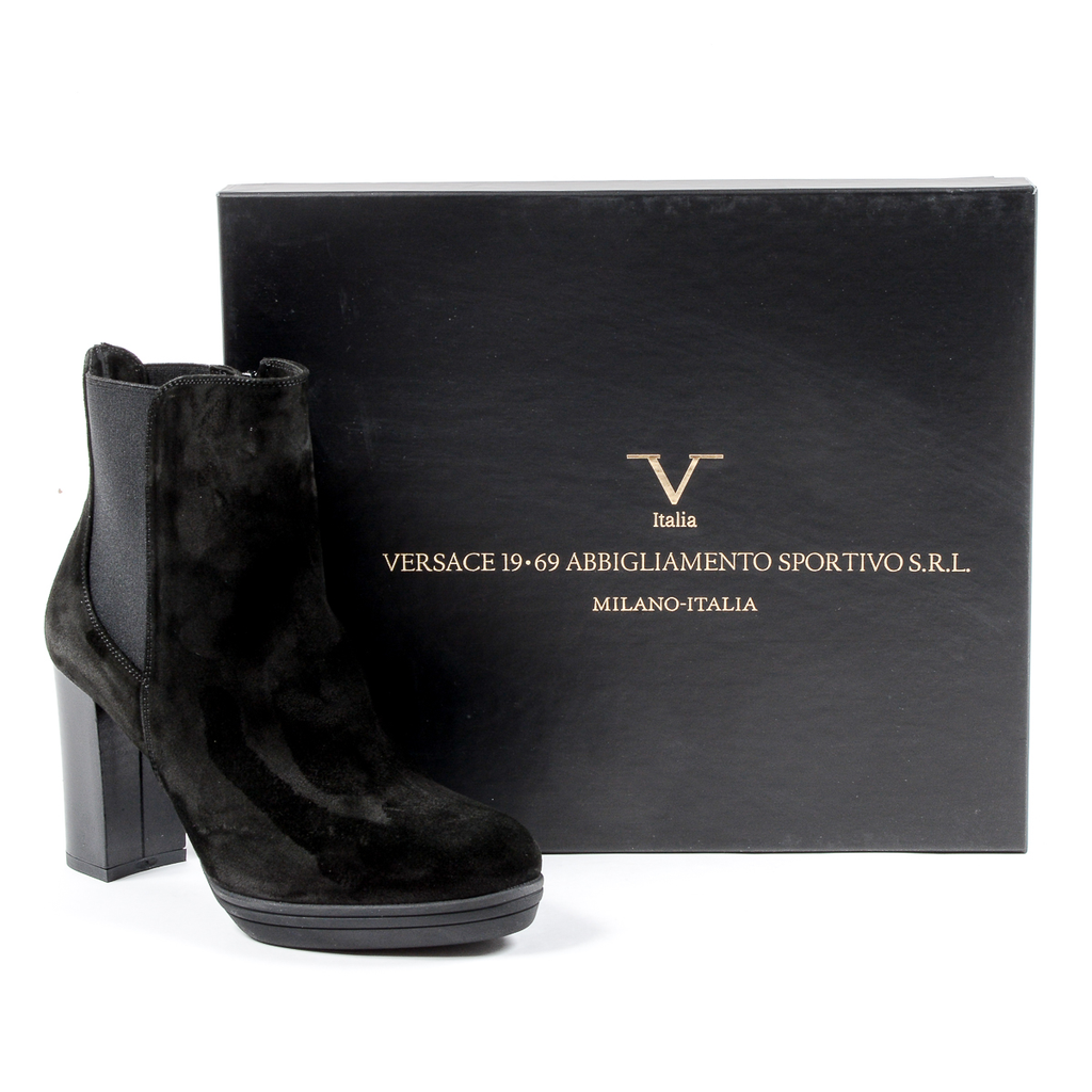 V 1969 Italia - Botines de tacón para mujer, color negro, MADELYN