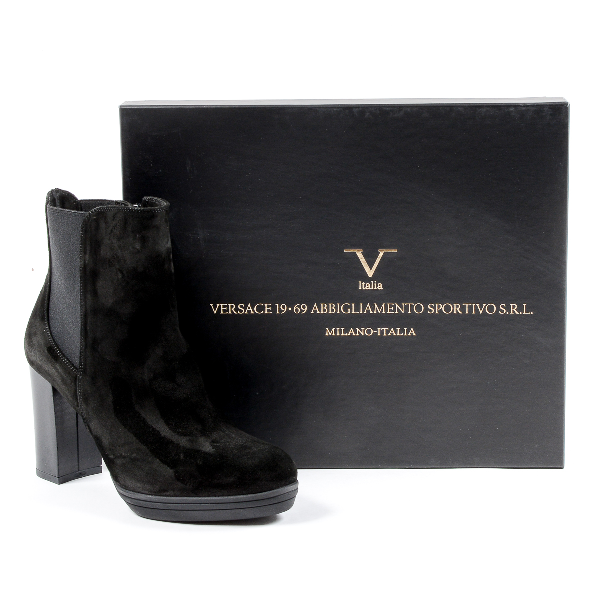 V 1969 Italia - Botines de tacón para mujer, color negro, MADELYN