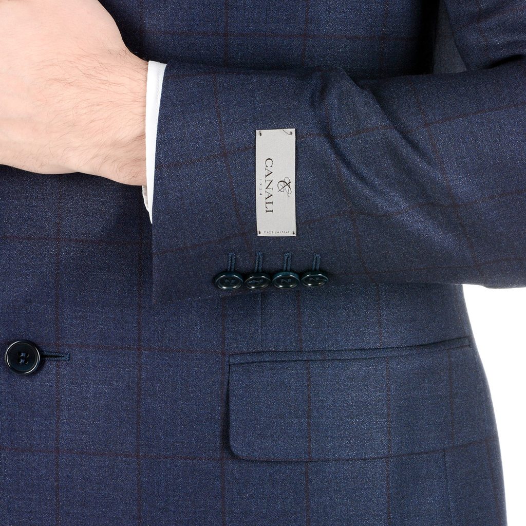 Canali Mens Suit Long Sleeves Dark Blue