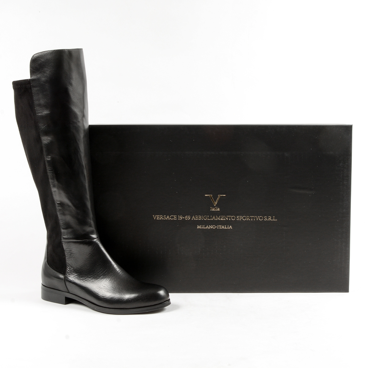 V 1969 Italia Womens High Boot Black GRAPE