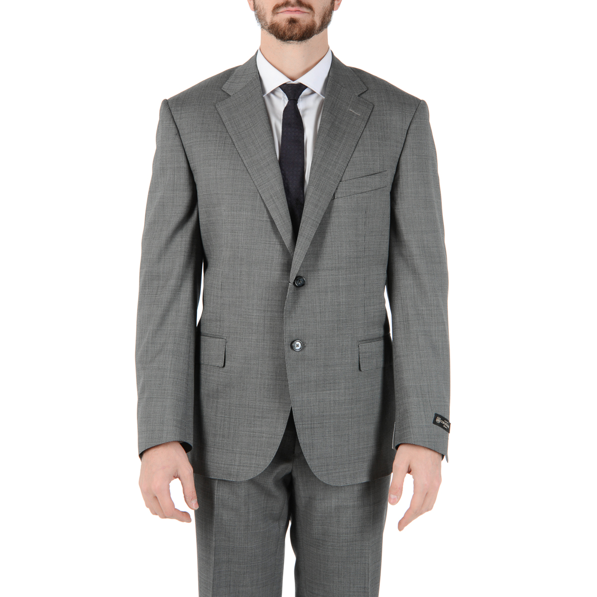 Corneliani Mens Suit Long Sleeves Grey Super 110's