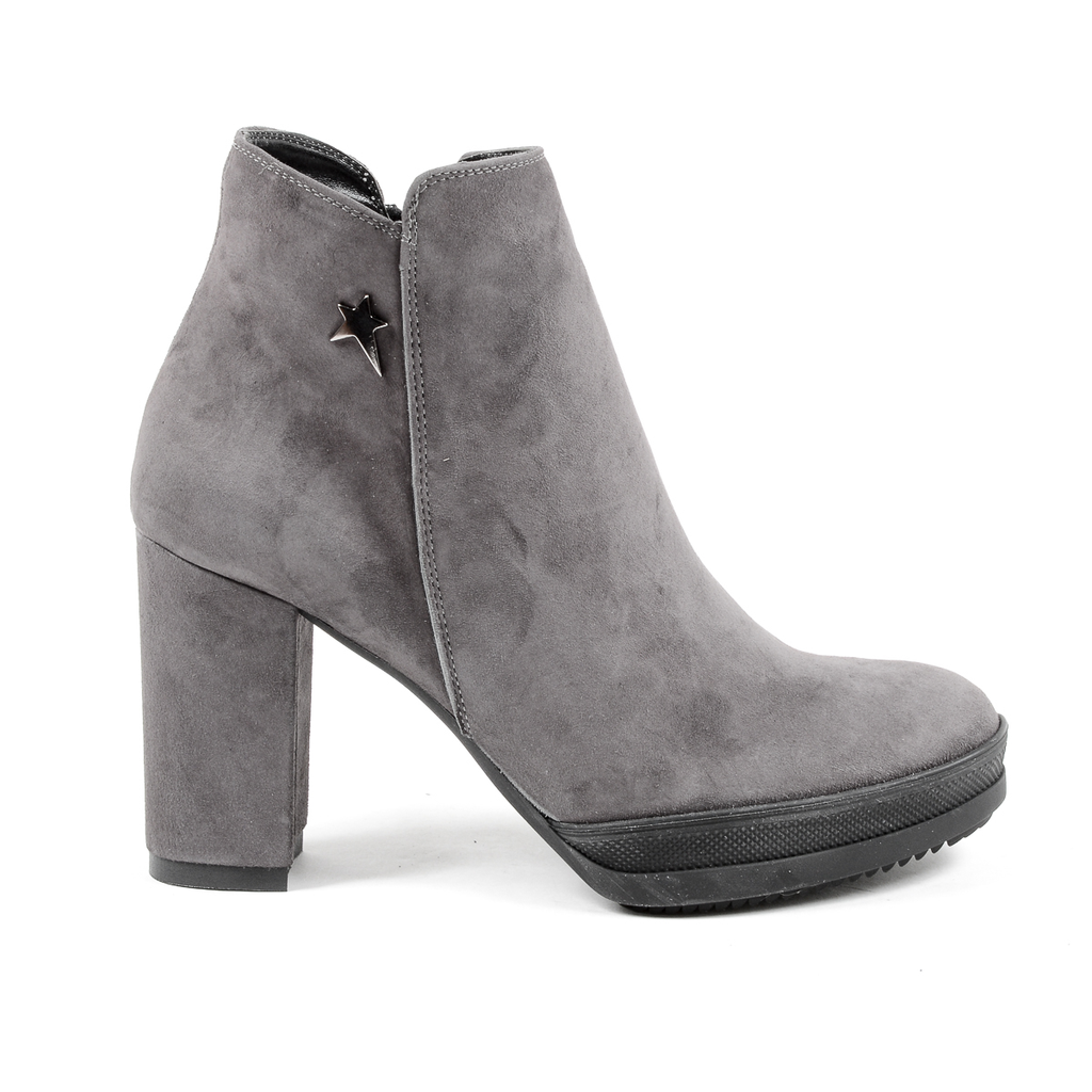 Andrew Charles Womens Heeled Ankle Boot Grey SHERYL