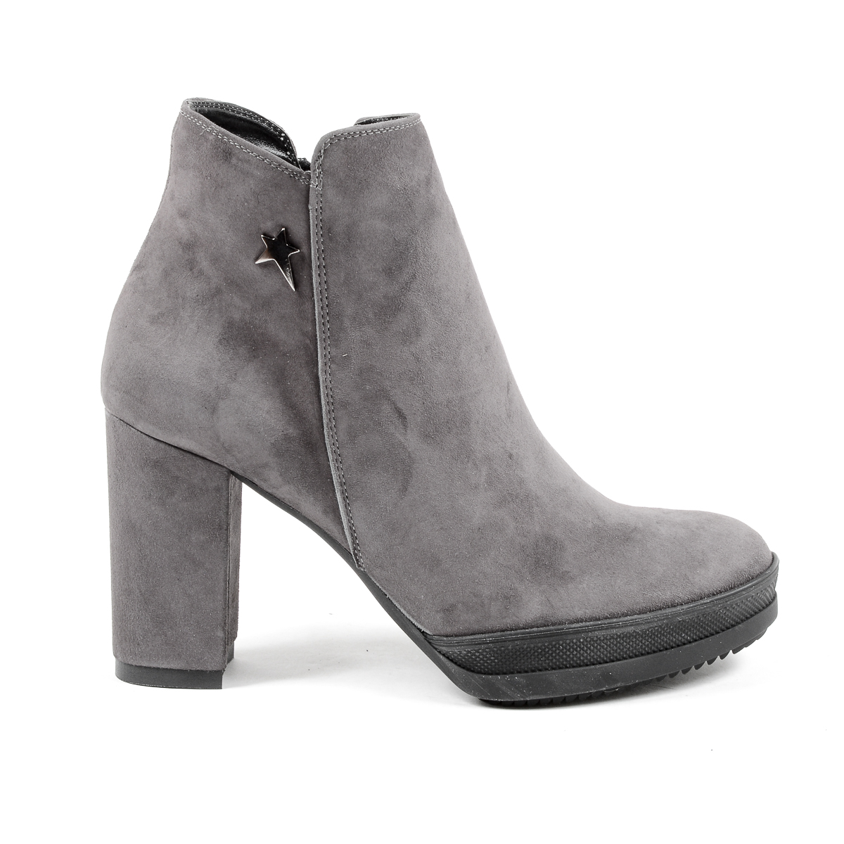 Andrew Charles Womens Heeled Ankle Boot Grey SHERYL