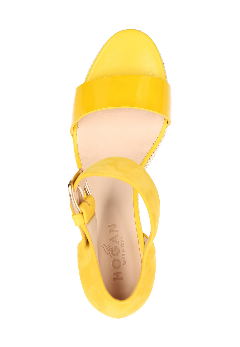 Sandalia de cuña Hogan para mujer, color amarillo, HXW2000H7900NNG013