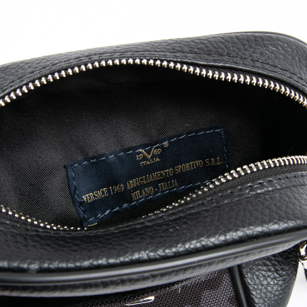 V 1969 Italia Mens Shoulder Bag Black MILITARY