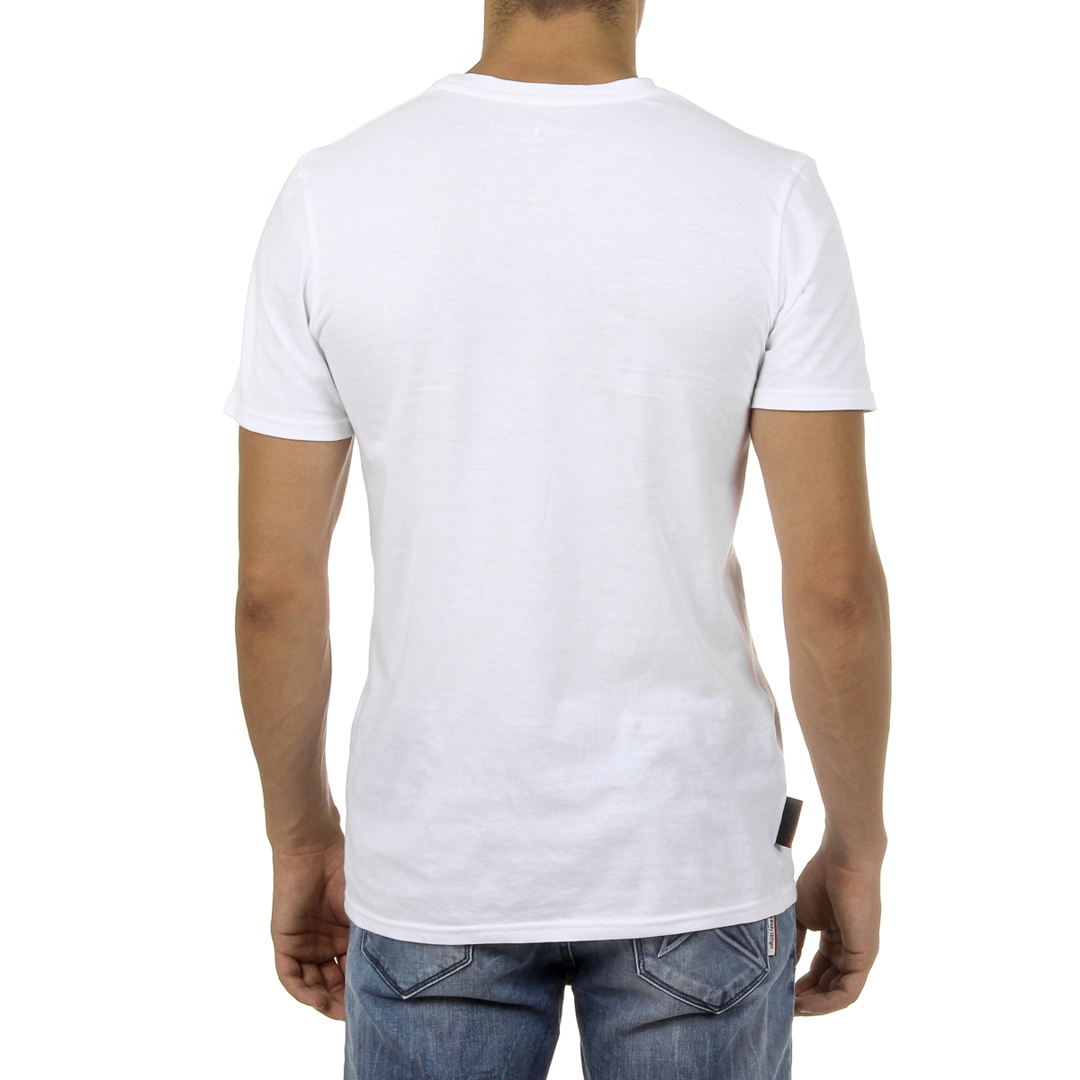 Camiseta Andrew Charles para hombre, manga corta, cuello redondo, blanca, KEITA
