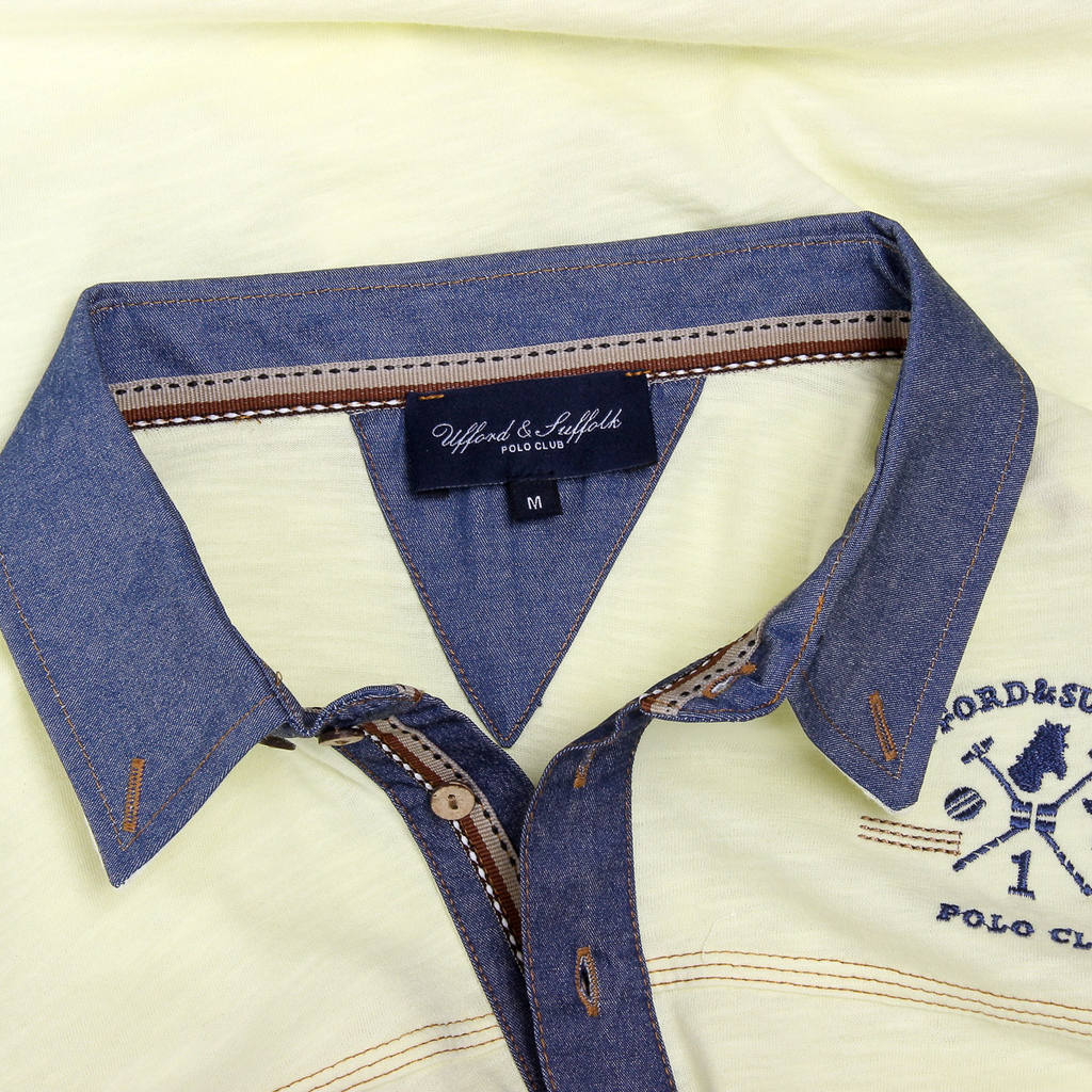 Polo Ufford & Suffolk Polo Club para hombre, manga corta, US007B, amarillo