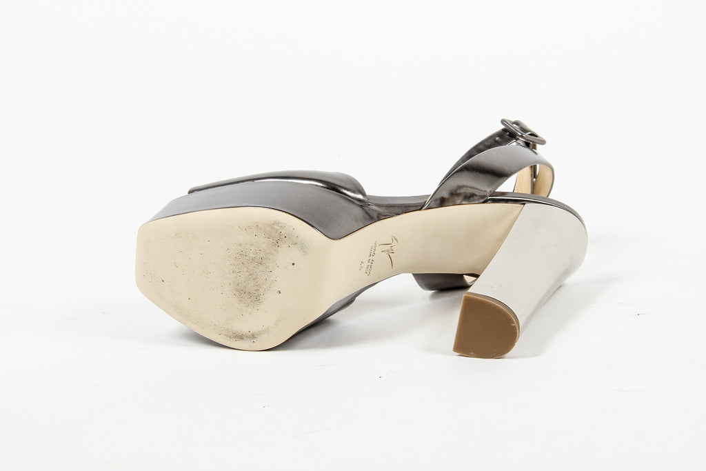 Giuseppe Zanotti Sandalia con tira al tobillo para mujer E60118 LAVINIA 100 PL MT SHOOTING ANTRACITE