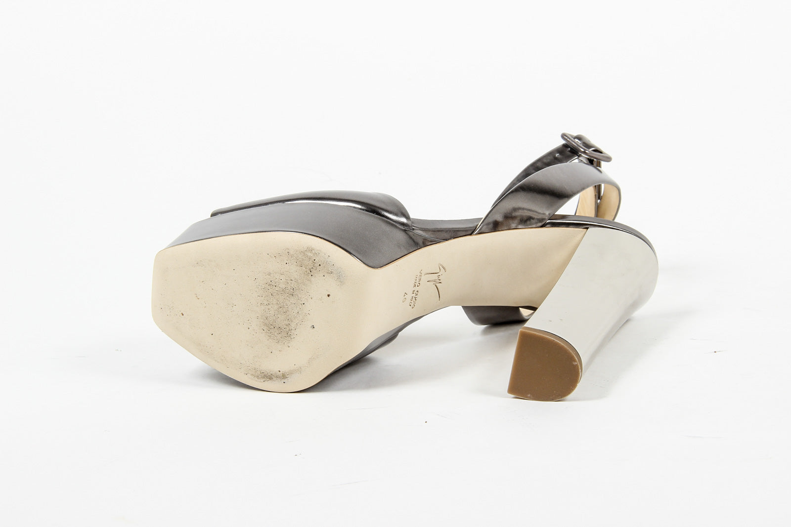 Giuseppe Zanotti Sandalia con tira al tobillo para mujer E60118 LAVINIA 100 PL MT SHOOTING ANTRACITE