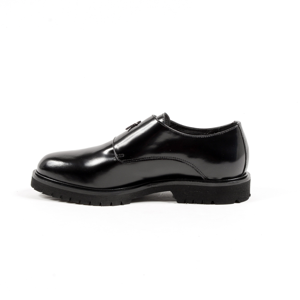 Andrew Charles Womens Monk Strap Shoe Black JANIS