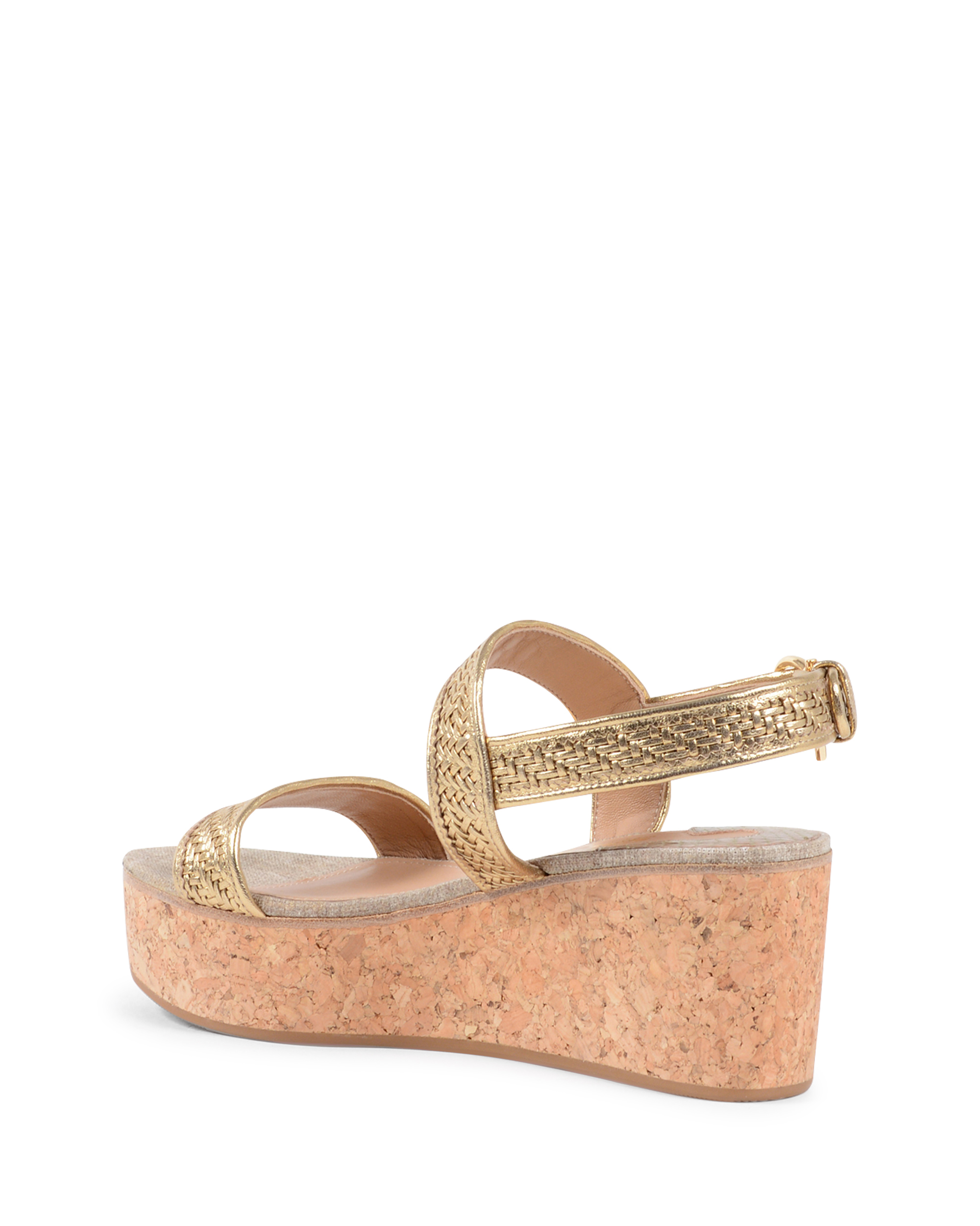 Sandalia de cuña para mujer Salvatore Ferragamo dorada EURITEA