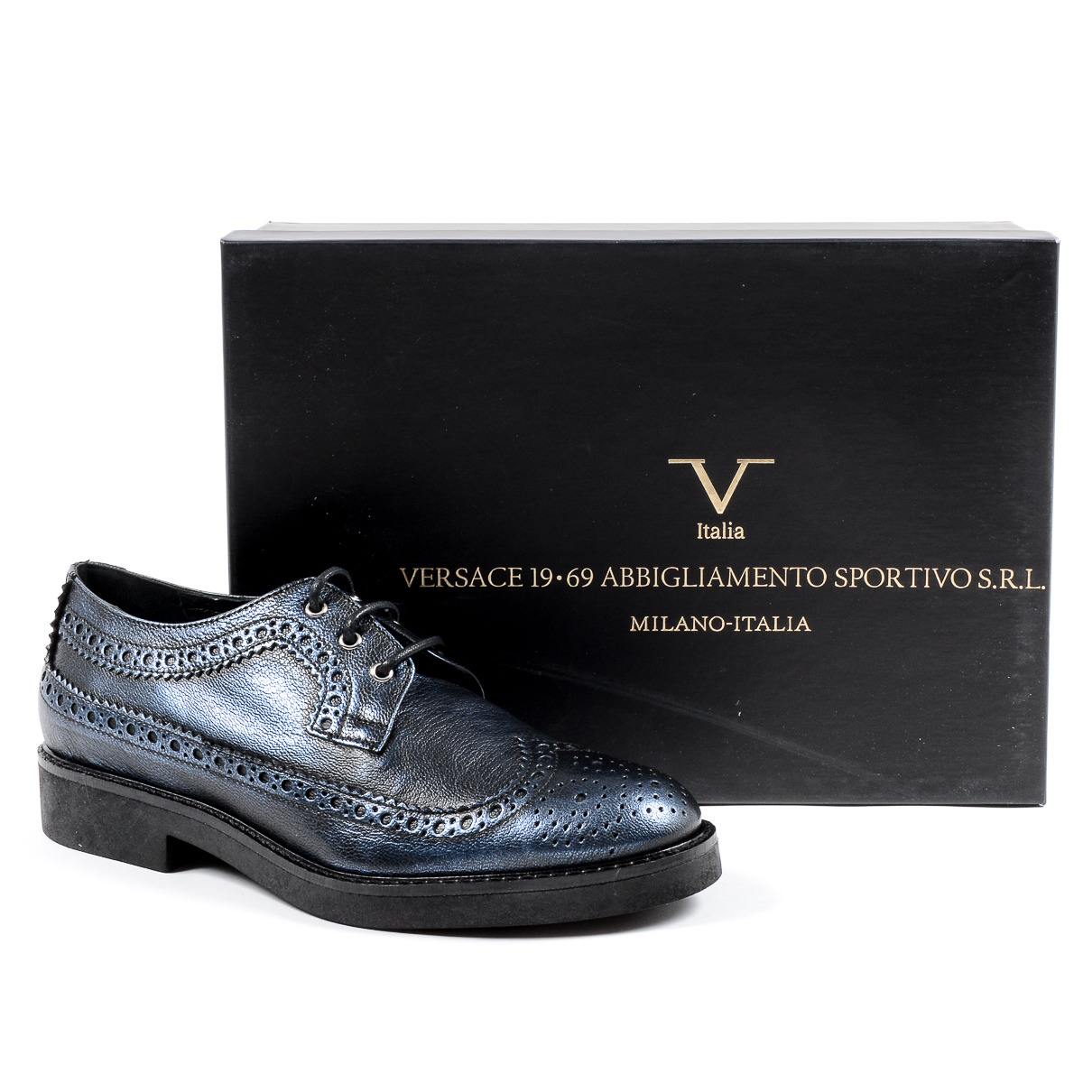 V 1969 Italia Zapato Brogue para Mujer Azul TRENTO
