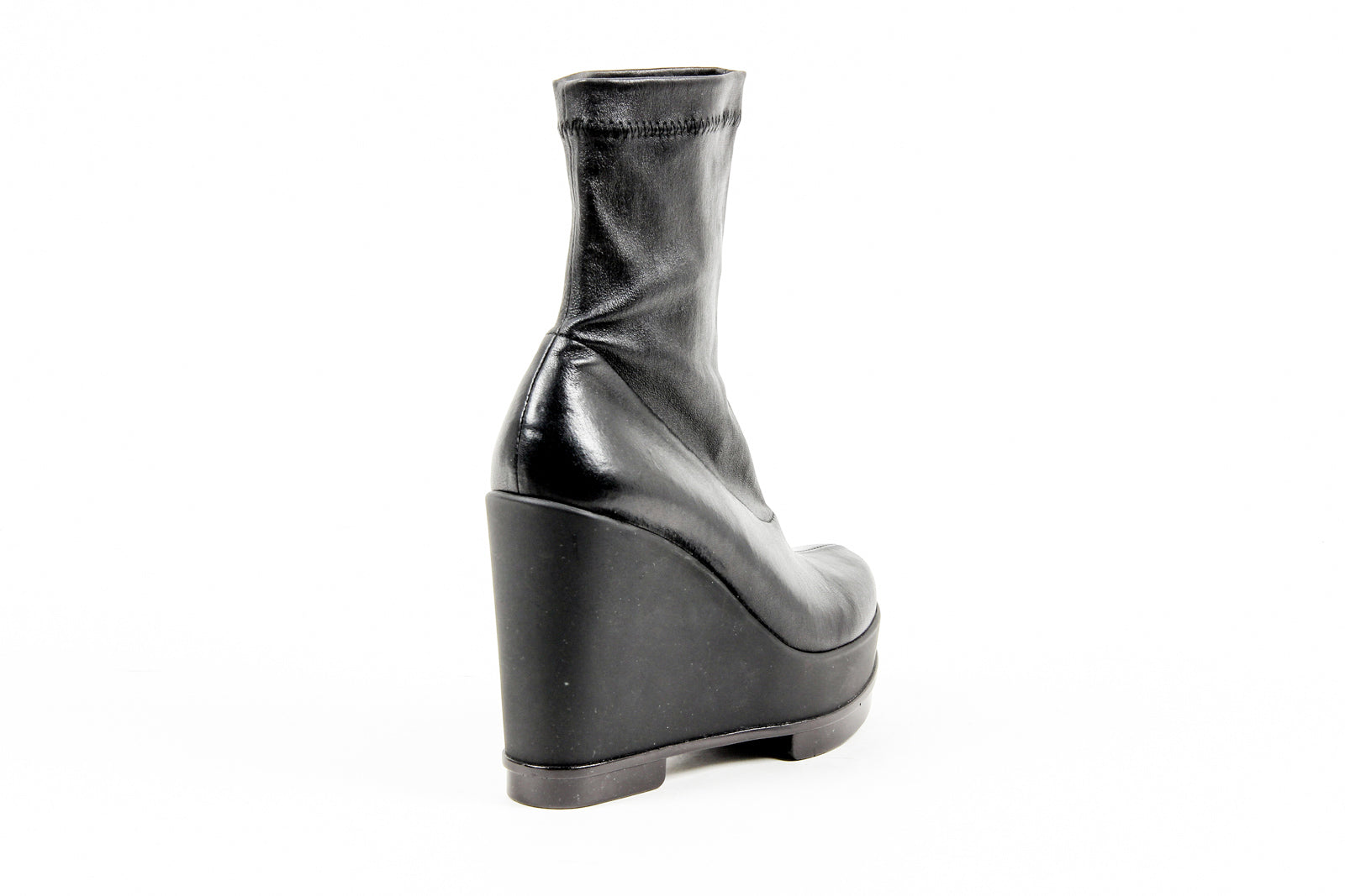 Robert Clergerie Paris Botas cortas de cuña para mujer SOUZIJ AGNEAU STRETCH NOIR DBL NR