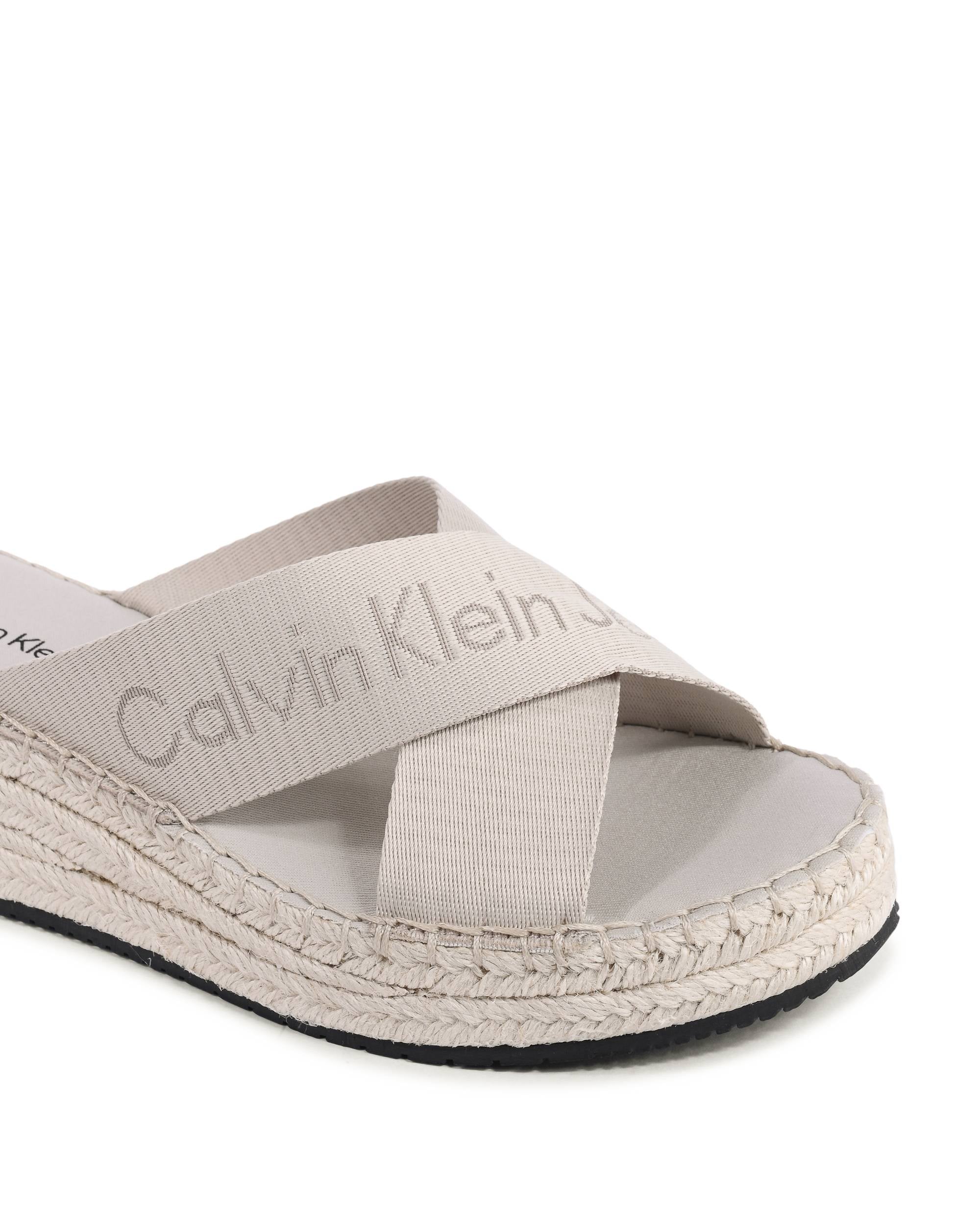 Calvin Klein - Sandalias de cuña para mujer, color beige, YW0YW01364ACF