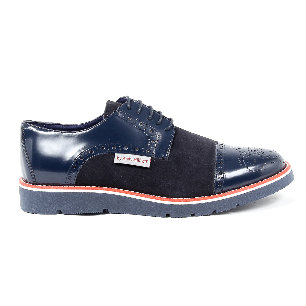 Andrew Charles Zapato Oxford Brogue para hombre 911 ABRASIVATO CAMOSCIO BLEU