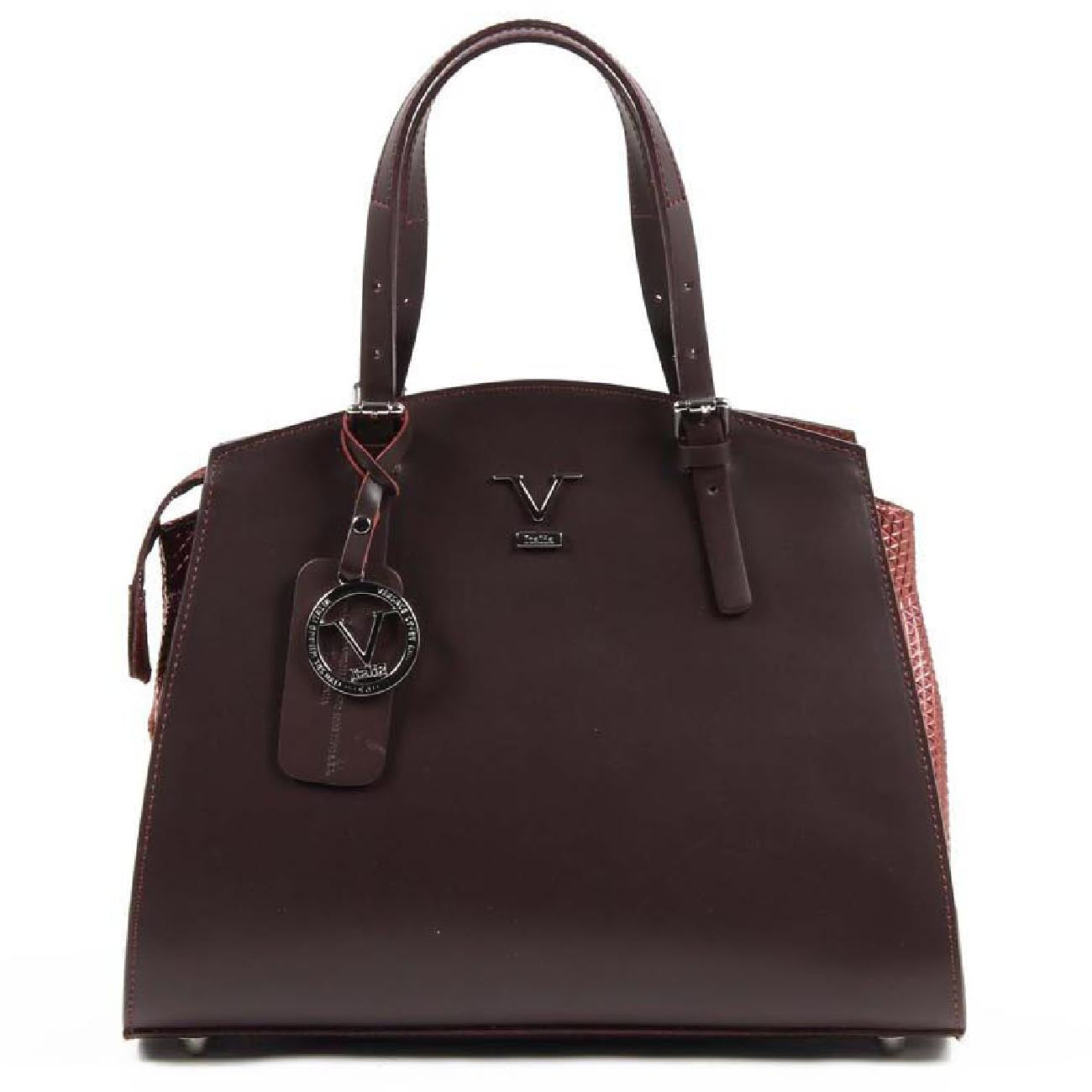 Bolso de mano para mujer V 1969 Italia V016-S RUGA STAMPATO BORDEAUX