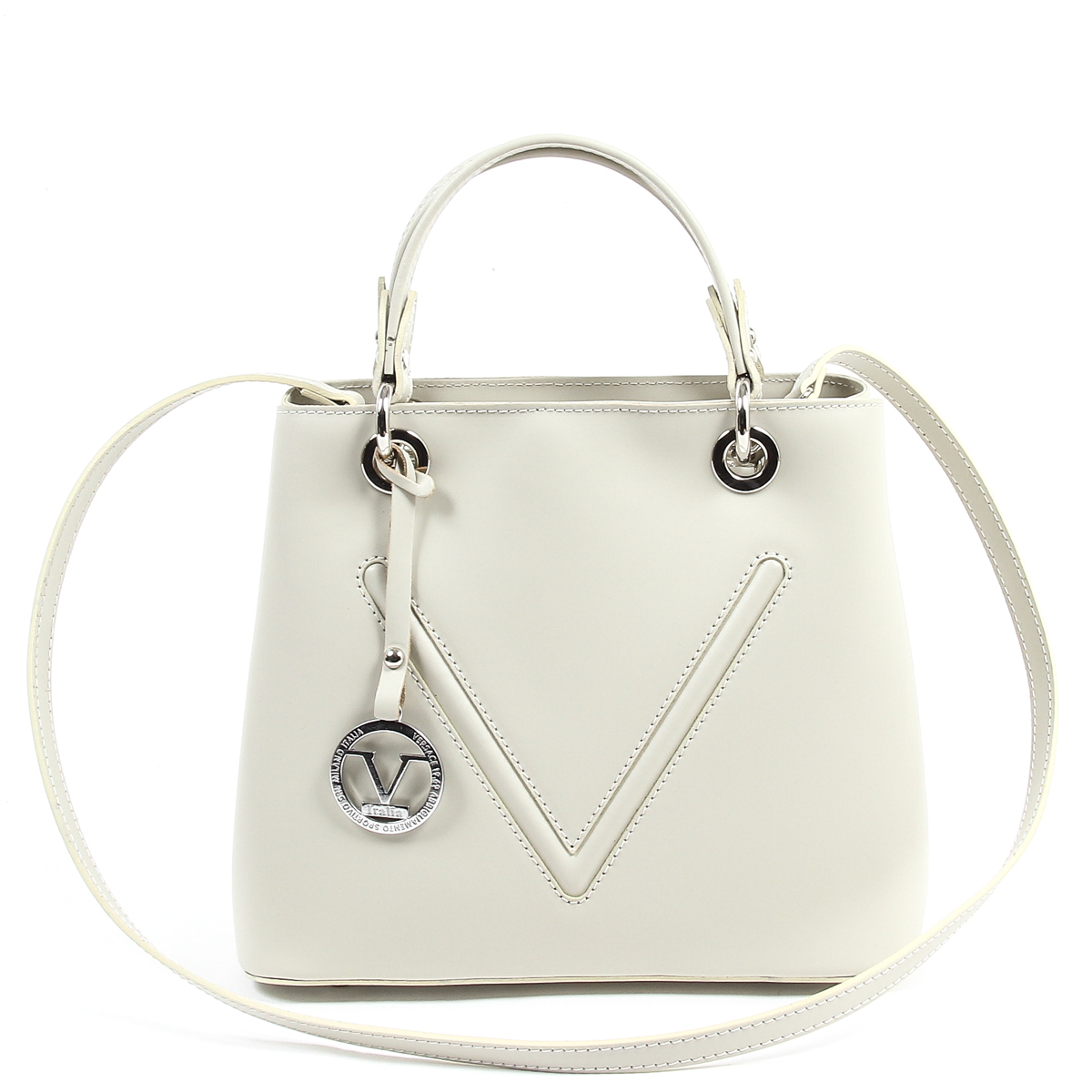 Bolso de mano para mujer V 1969 Italia V004-S RUGA CREMA