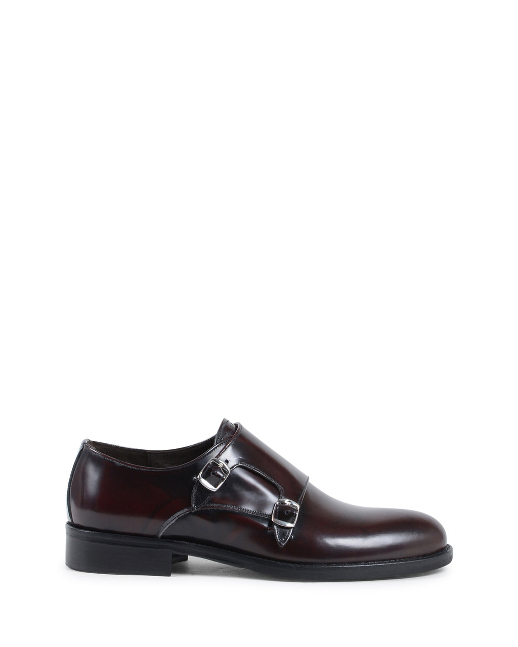 19V69 Italia - Zapato de doble hebilla para hombre, color burdeos 1210 MP ABRASIVATO BORDEAUX