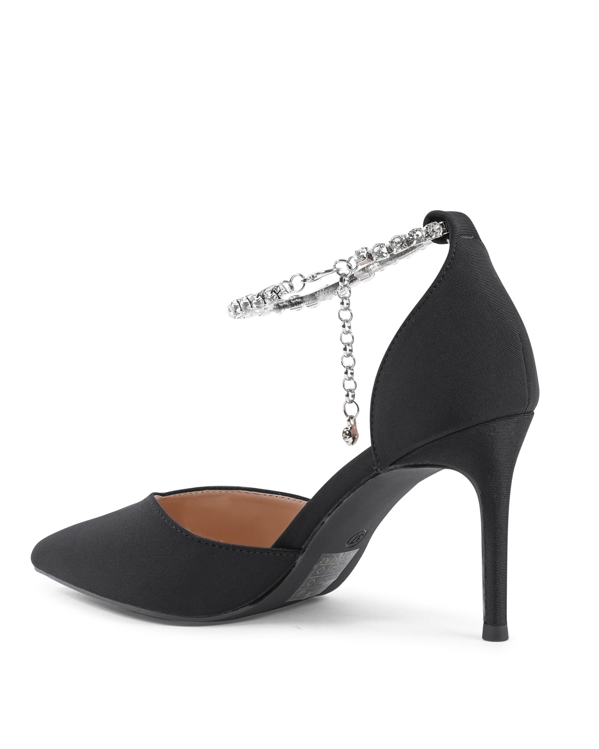 19V69 Italia - Zapatos de salón con tira al tobillo para mujer, color negro, F2929 NERO