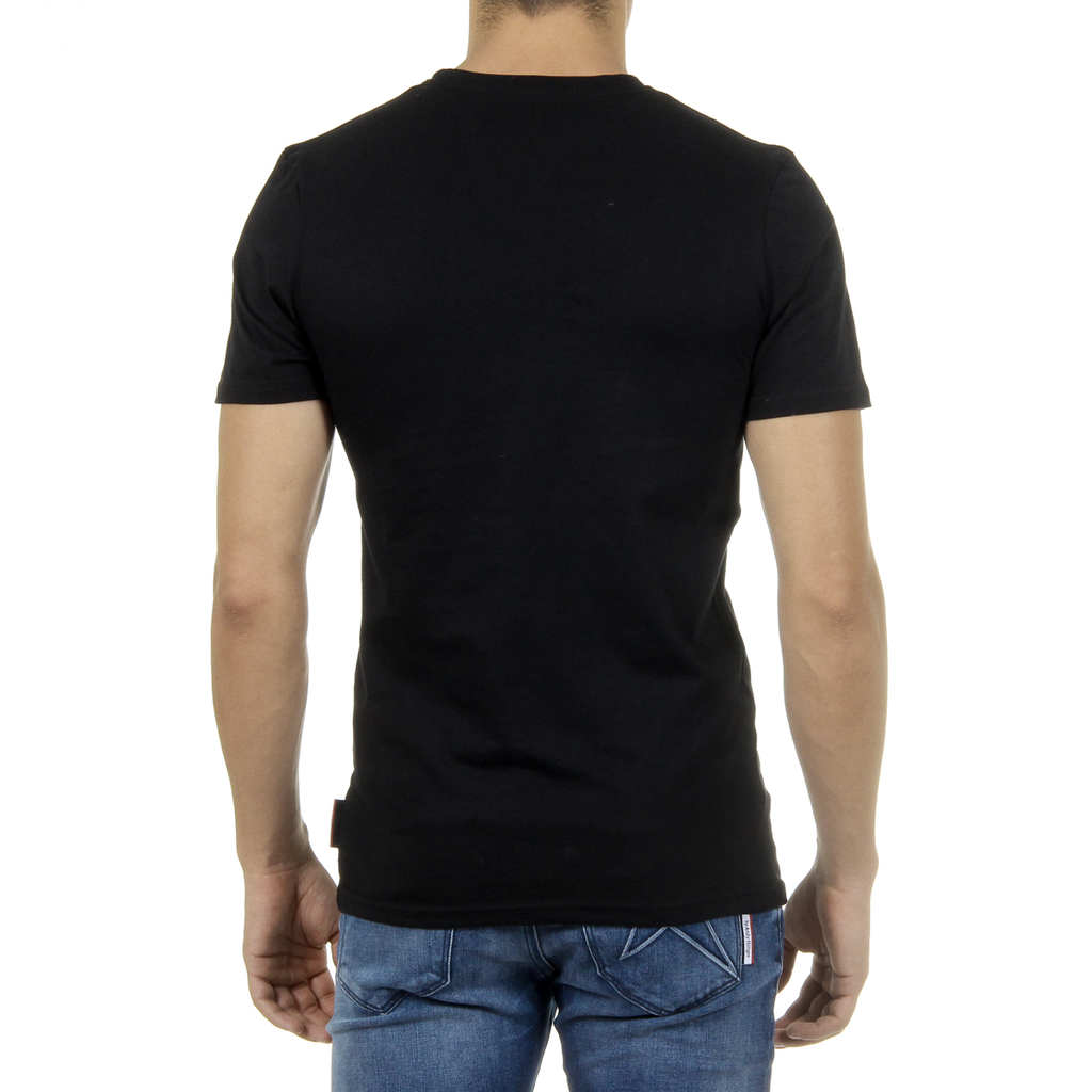 Camiseta Andrew Charles para hombre, manga corta, cuello redondo, negra, KEITA