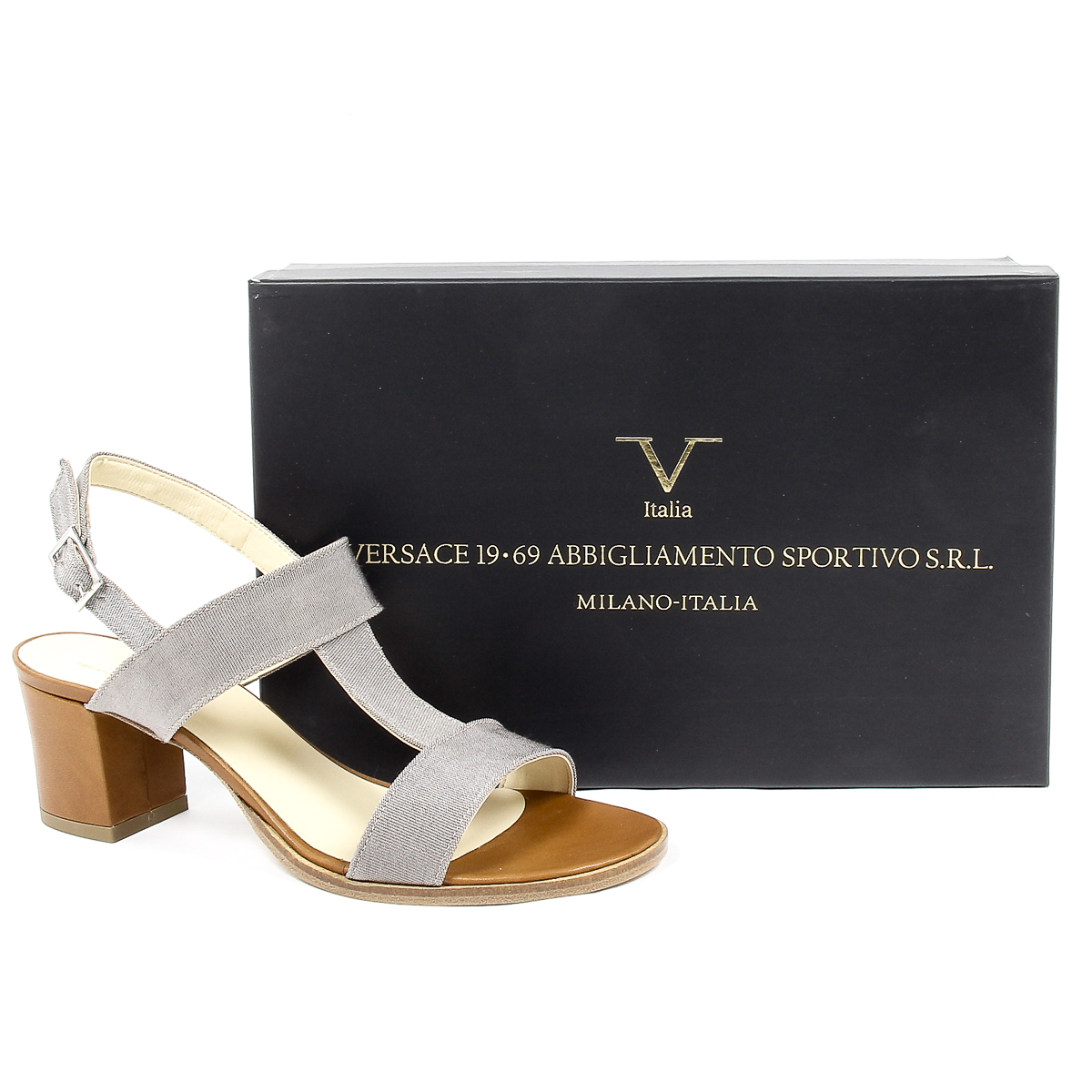 V 1969 Italia Sandalia para mujer Taupe PERLA