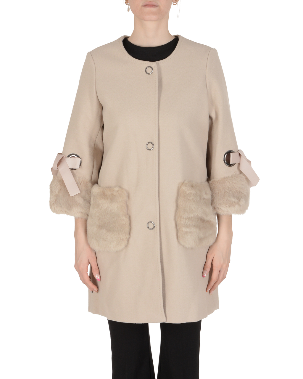 19V69 Italia Abrigo de mujer Beige RIN BEIGE