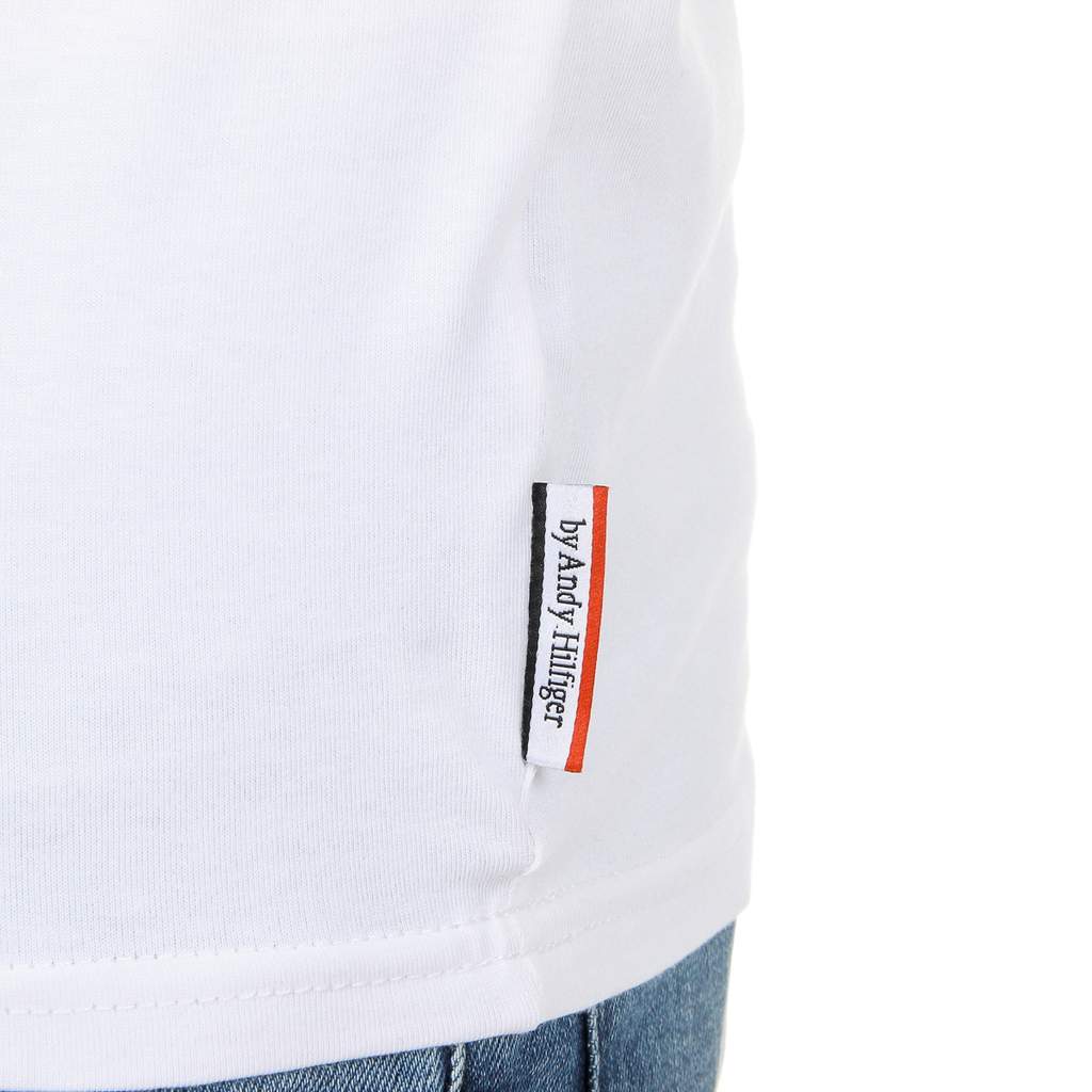 Camiseta Andrew Charles para hombre, manga corta, cuello en V, blanca, KENAN