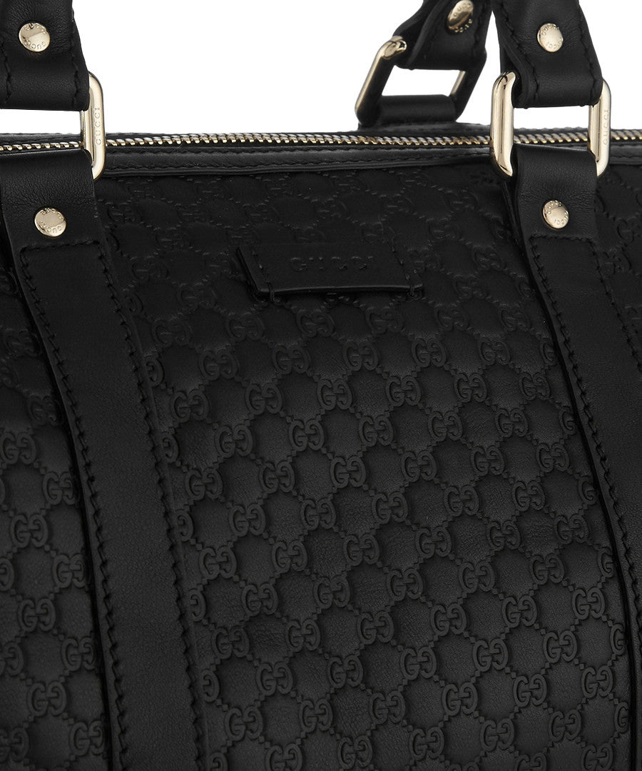 Bolso Boston de piel Gucci Guccissima negro
