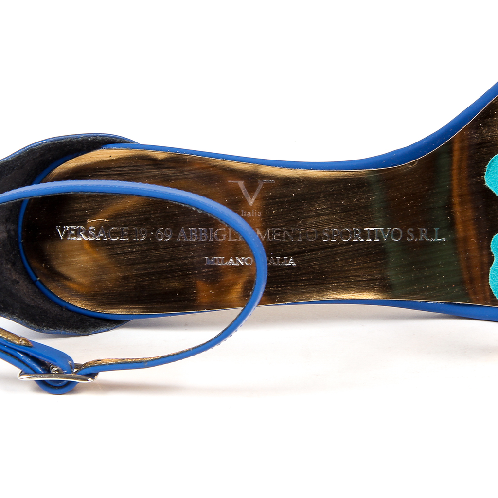 V 1969 Italia Sandalia de tira al tobillo para mujer Azul CATALINA