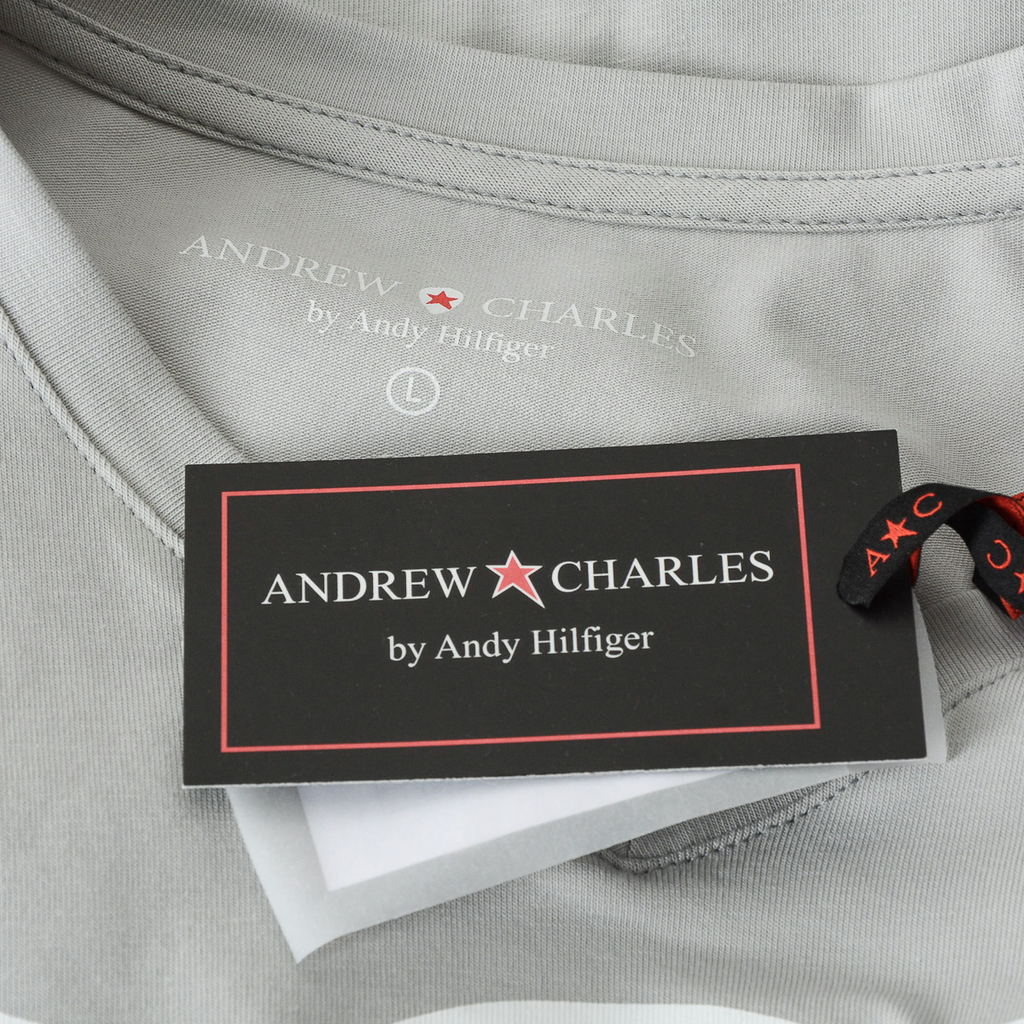 Camiseta Andrew Charles para hombre, manga corta, cuello en V, gris claro, KENAN