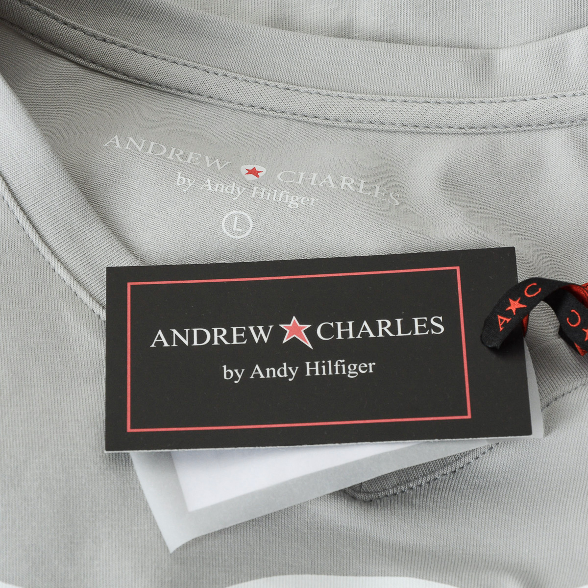 Camiseta Andrew Charles para hombre, manga corta, cuello en V, gris claro, KENAN