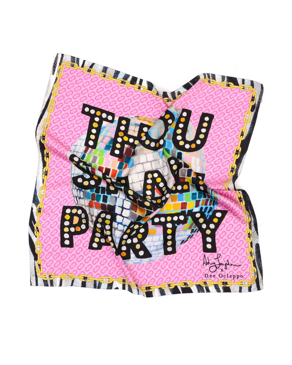 Bufanda de seda de fiesta "Thou Shalt" de Dee X Ashley Longshore