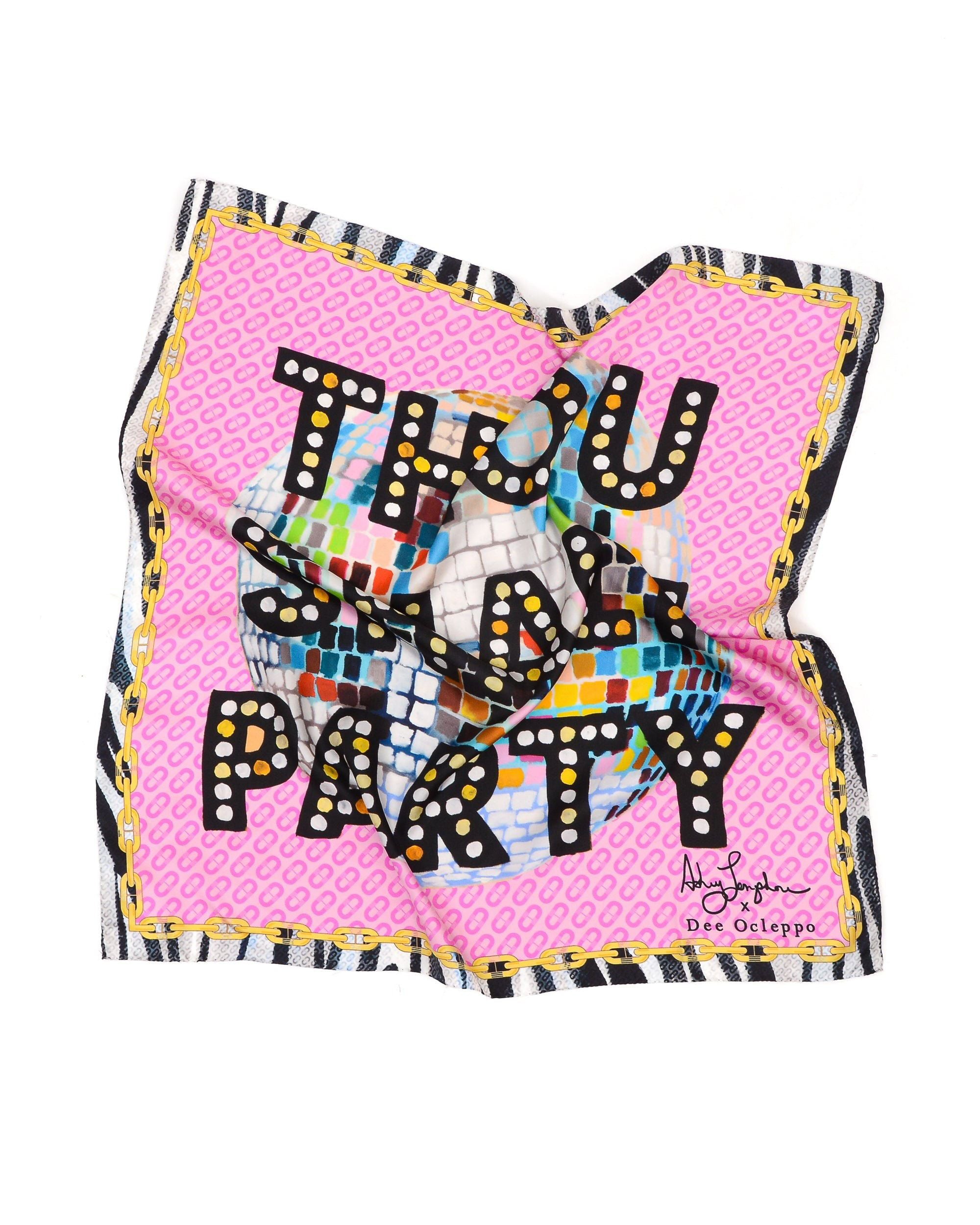 Bufanda de seda de fiesta "Thou Shalt" de Dee X Ashley Longshore