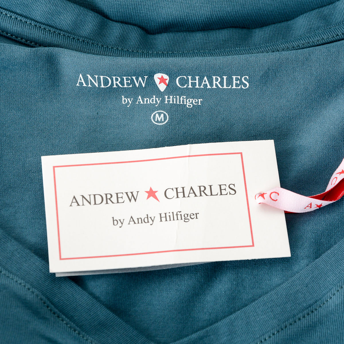 Camiseta Andrew Charles para mujer, manga corta, cuello en V, verde TAPIWA