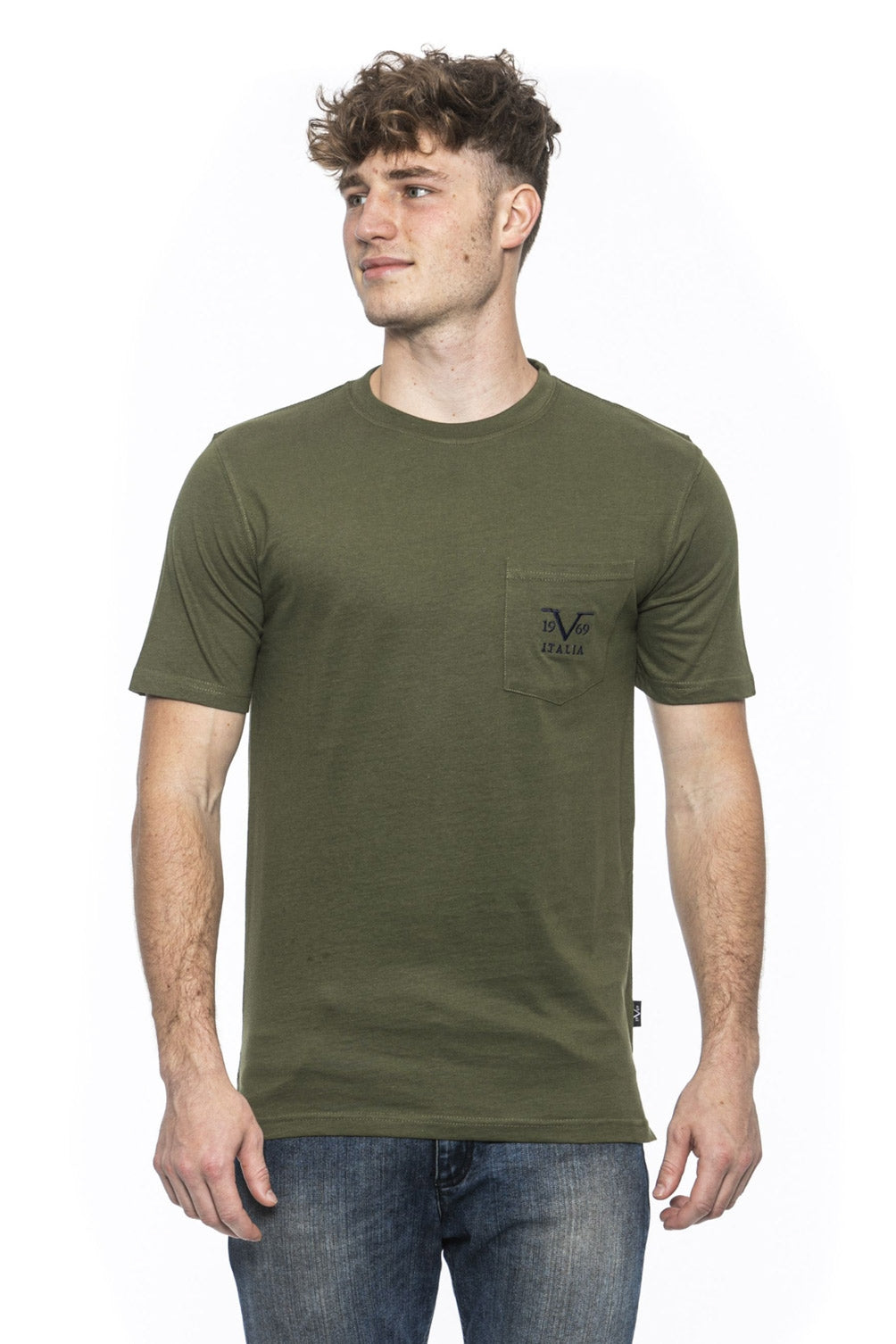 Camiseta 19V69 Italia para hombre verde IVAN OLIVE