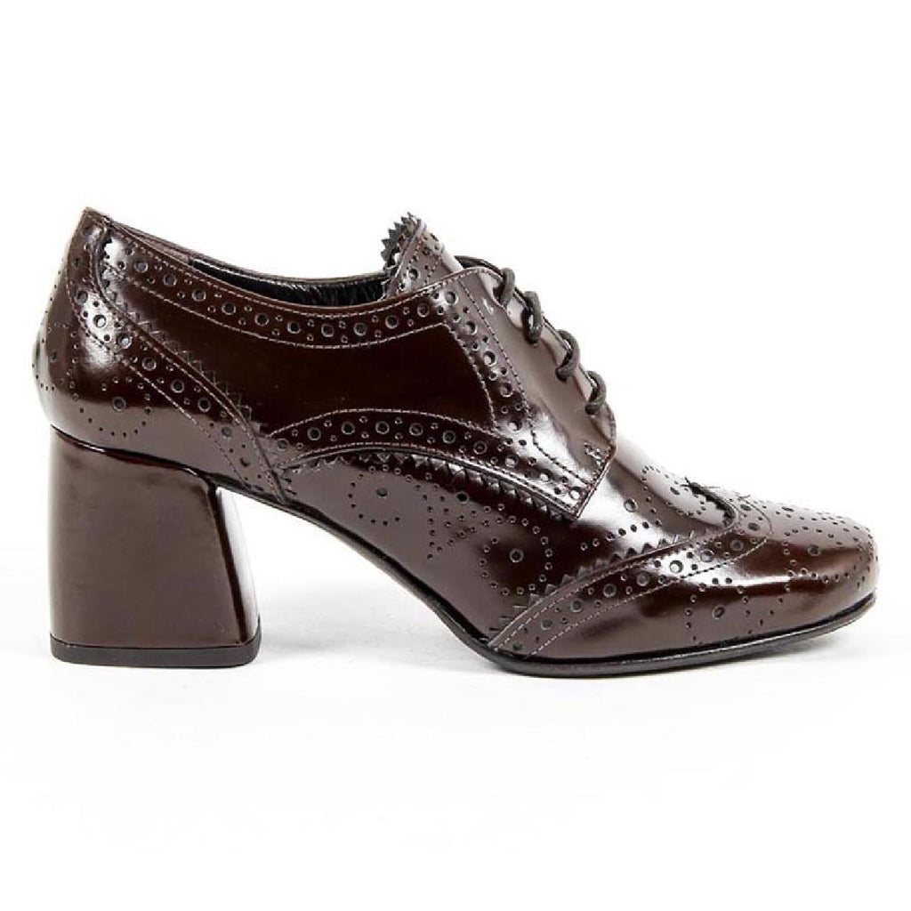 V 1969 Italia Zapato brogue de tacón para mujer B2460 AMALFI MORBIDO MARRÓN