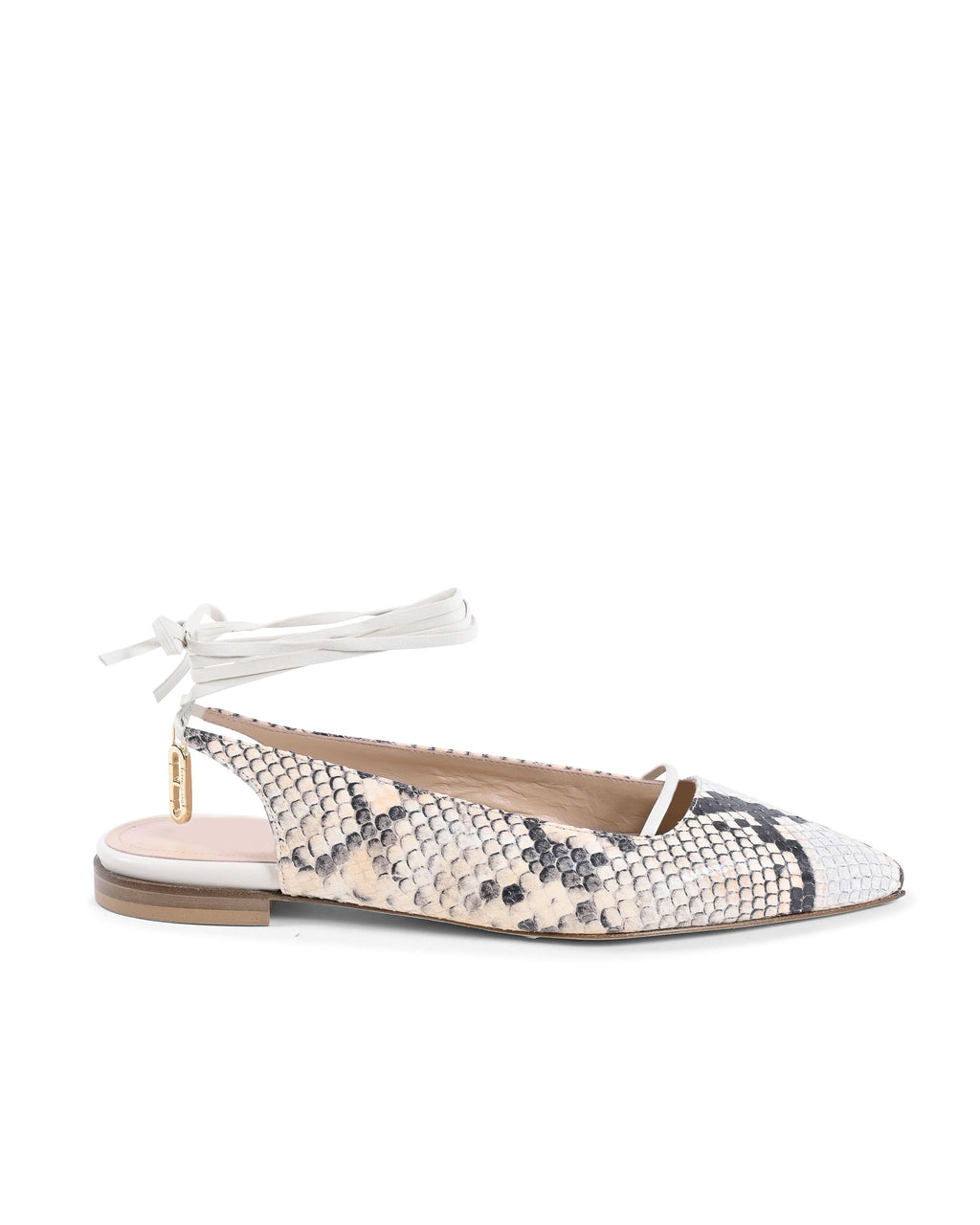 Brenda Flat Python - Negro/Desnudo