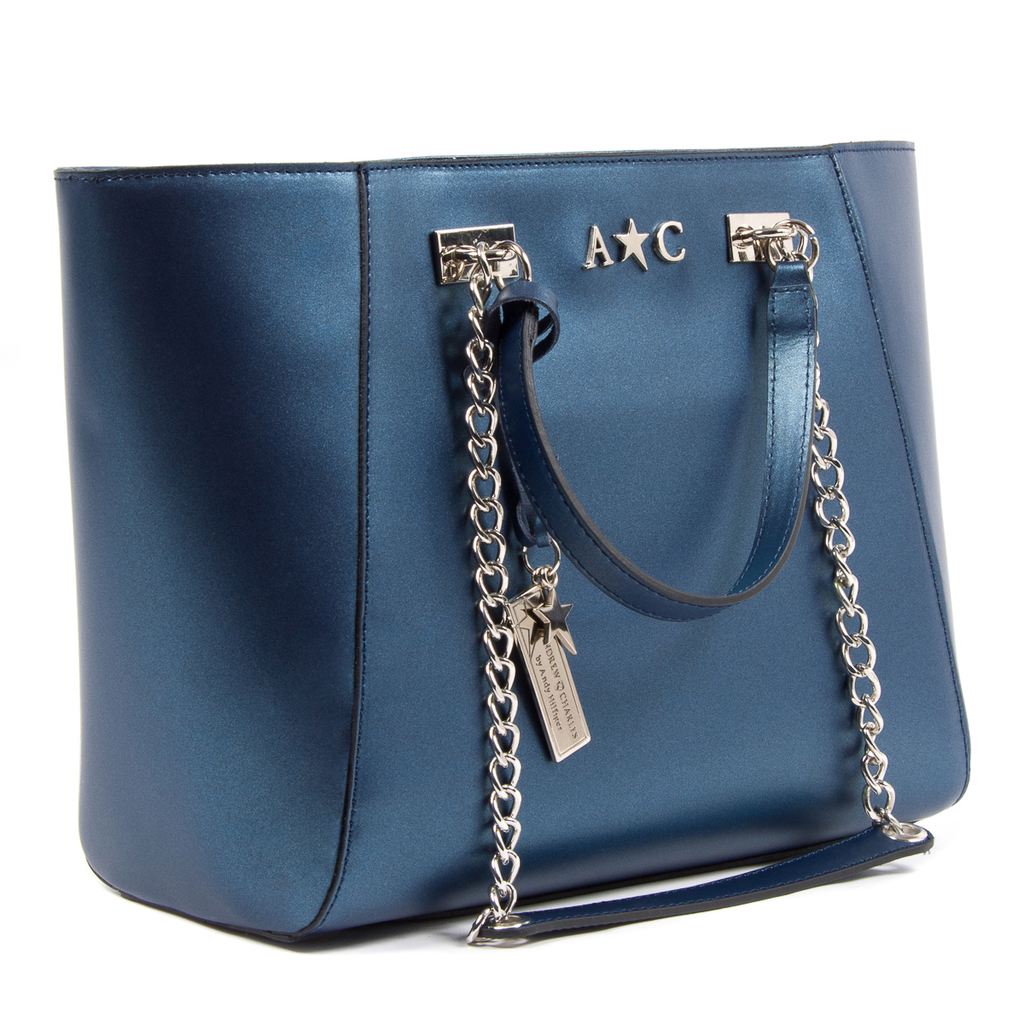 Andrew Charles Womens Handbag Blue KEY