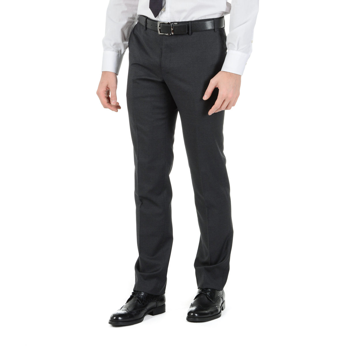 Corneliani Mens Suit Long Sleeves Dark Grey Super 130's