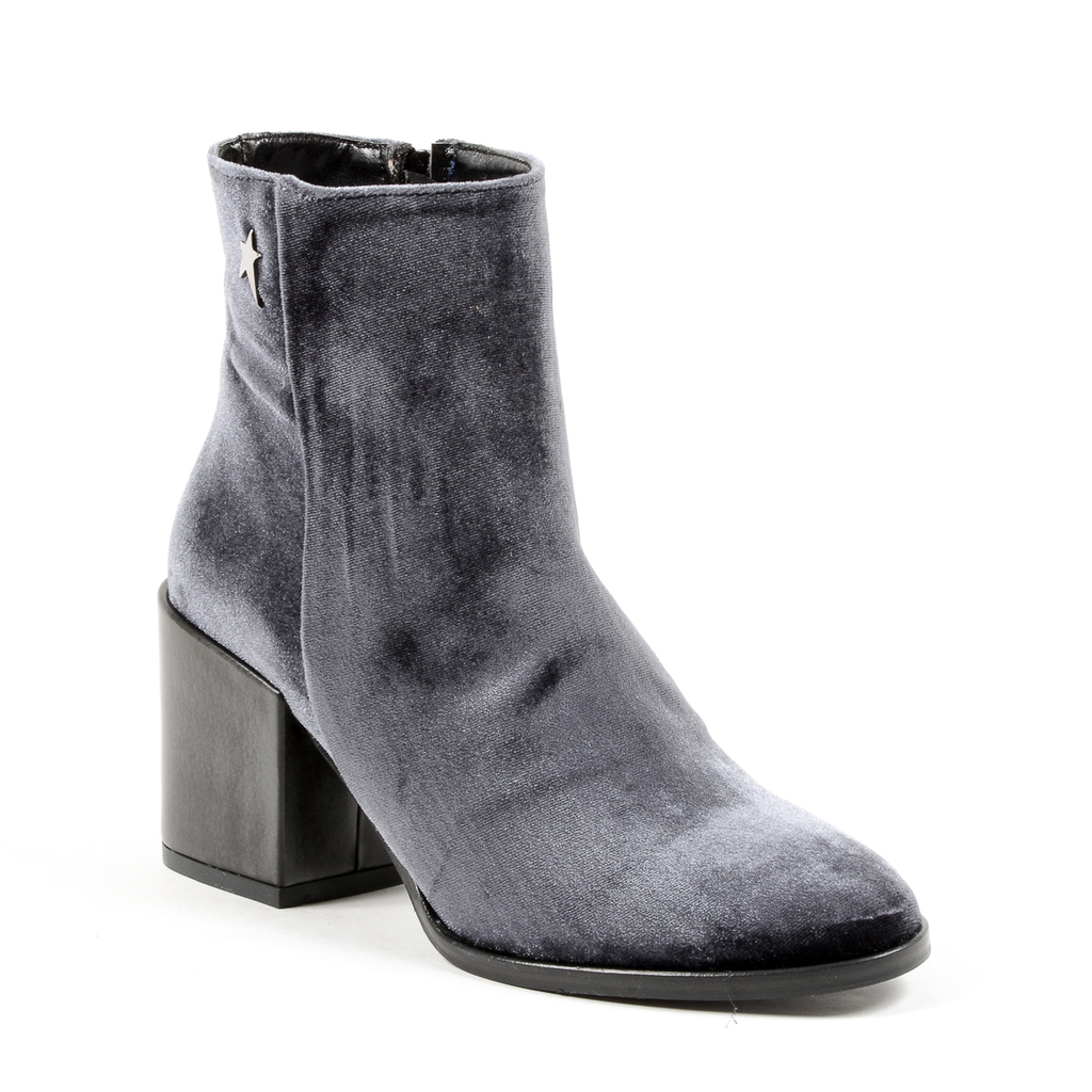 Andrew Charles Womens Heeled Ankle Boot Grey CHARLIZE