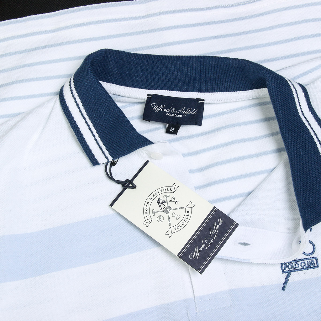 Polo Ufford & Suffolk Polo Club para hombre, manga corta, US006, azul
