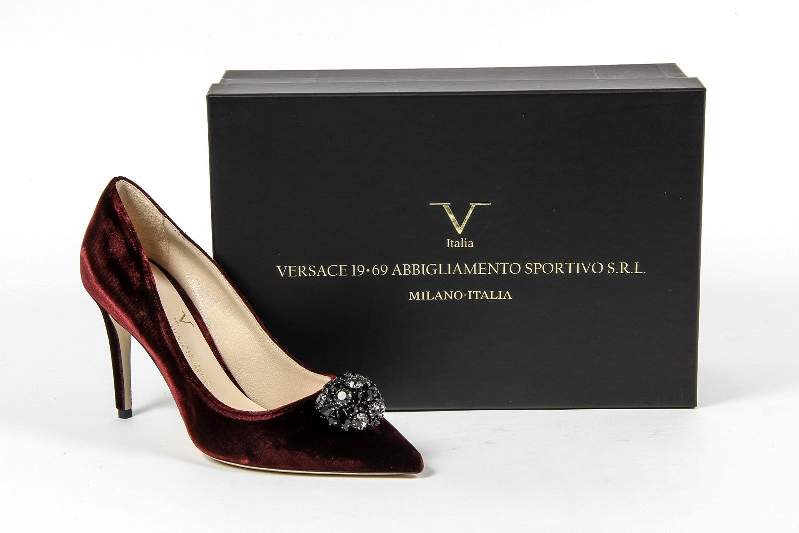 V 1969 Italia Zapatos de salón para mujer 3104104 VELLUTO BURDEOS