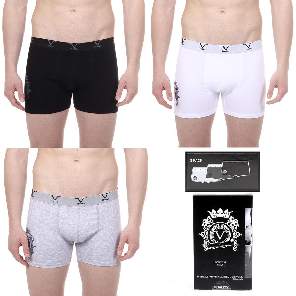 V 1969 Italia - Pack de tres calzoncillos tipo bóxer para hombre