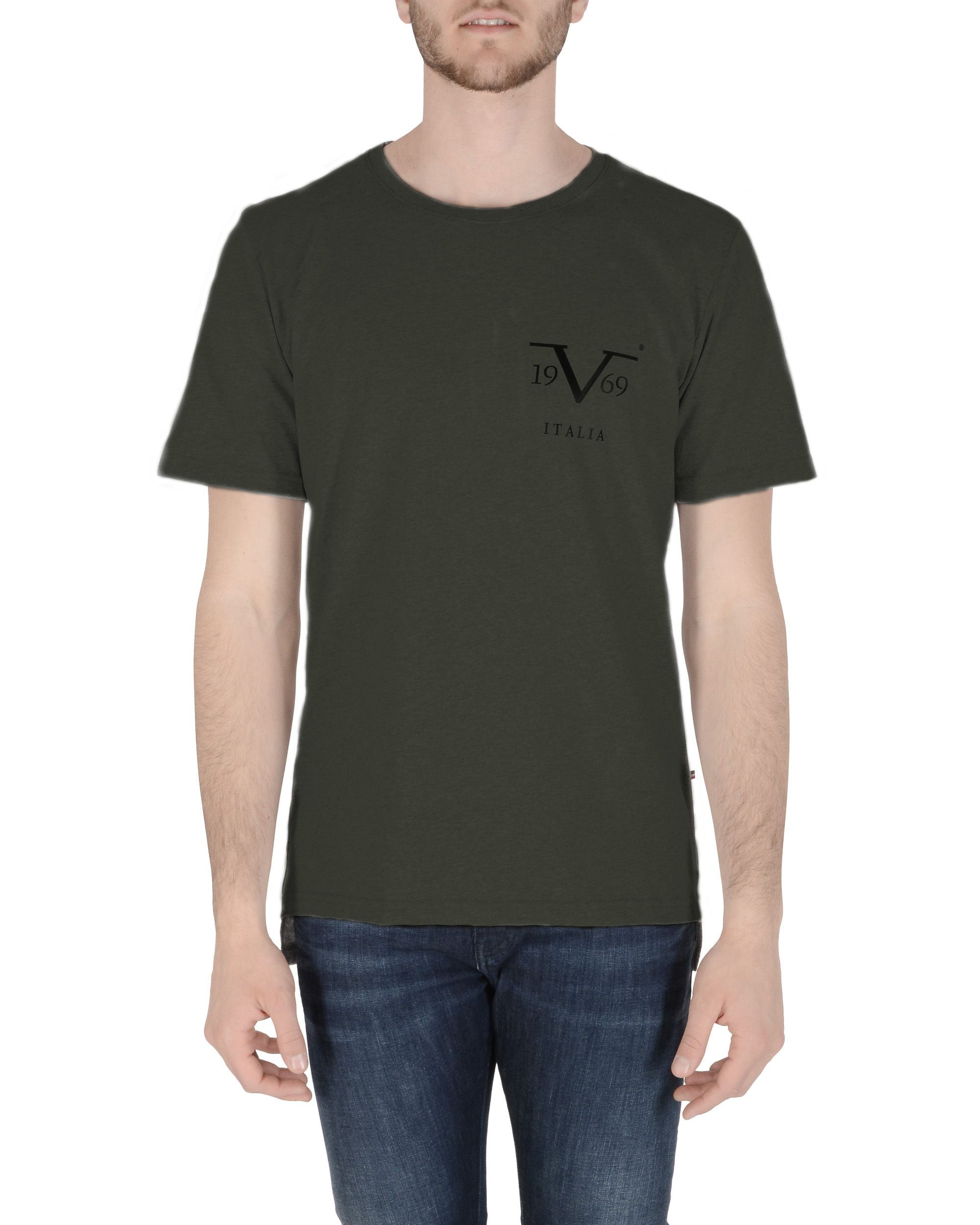 19V69 Italia Camiseta para hombre Verde oscuro PISTIKO VERDE OSCURO