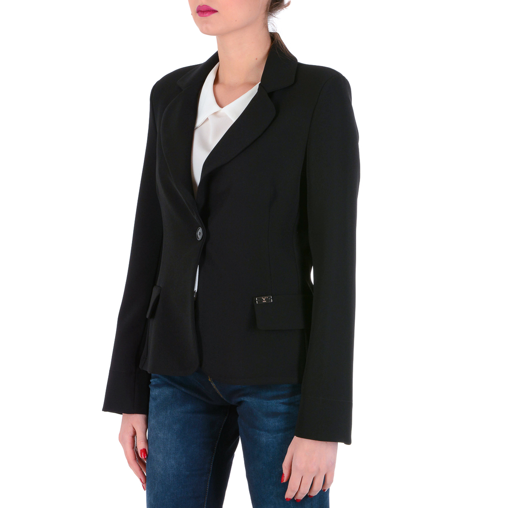 Chaqueta de mujer V 1969 Italia de manga larga negra ROMA